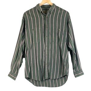 Men's Eddie Bauer Longsleeve Button Down Multicolored Pin Stripe Size Medium